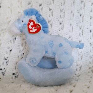 Ty Baby "Pretty Pony" Blue Rocking Horse 🐎 💙 8” Blue Pony Stuffed Animal Plush